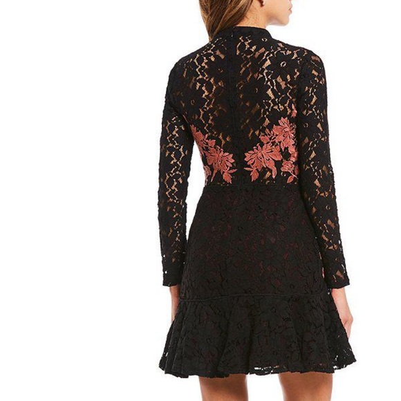 Gianni Bini Claudia black lace embroidered dress - Picture 2 of 6